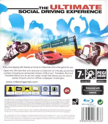 Burnout Paradise - The Ultimate Box (USA) (v1.70) (Disc) (Update) box cover back